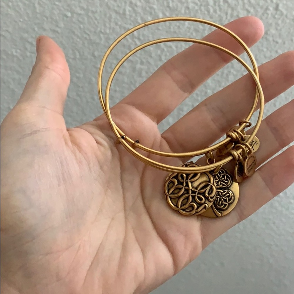 Alex and ani gold bracelets . Set of two